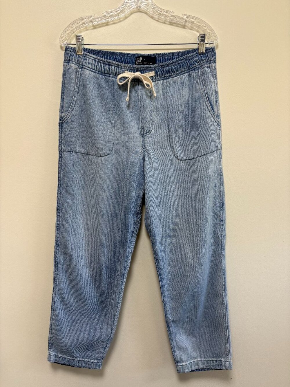GAP Denim Easy Jeans Light Wash Drawstring Pants